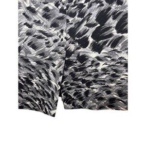 Talbots Petites Black White Abstract Brushstroke Pencil Skirt Zipper Size 6
